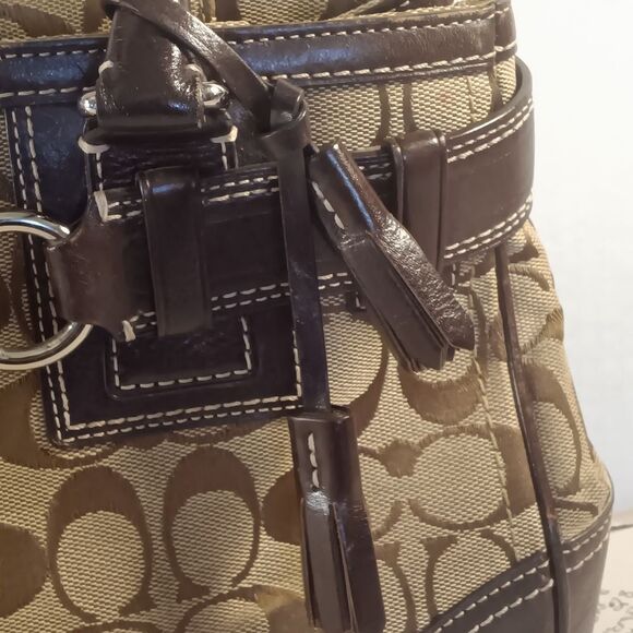 Coach Hampton Medium Khaki Jacquard Signature C Carryall Tote - Picture 3 of 11